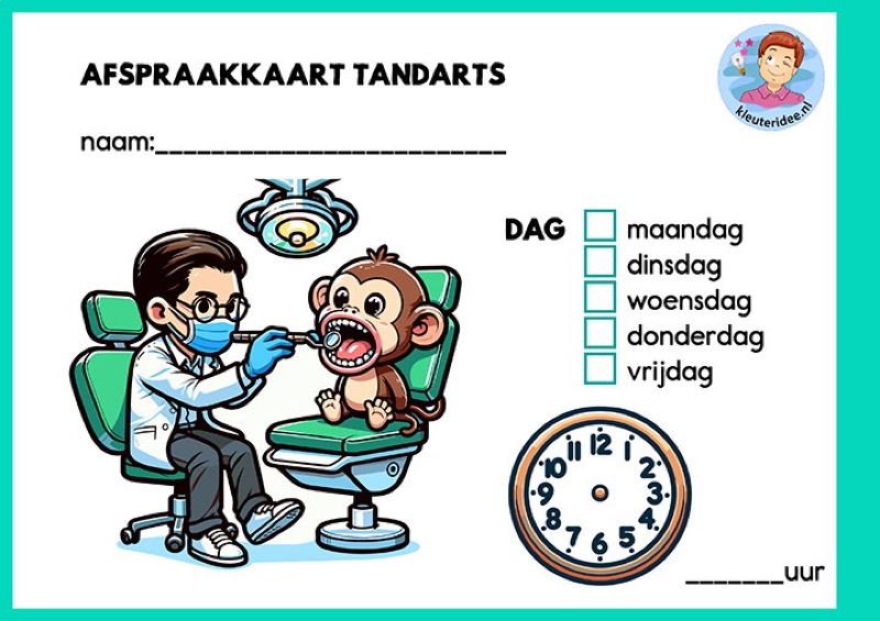 Voorbeeld van Afspraakkaart en behandelkaart