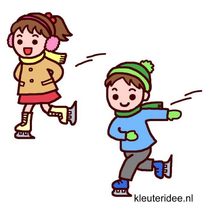 Voorbeeld van Gymles winter 1 schaatsen en sneeuwballen