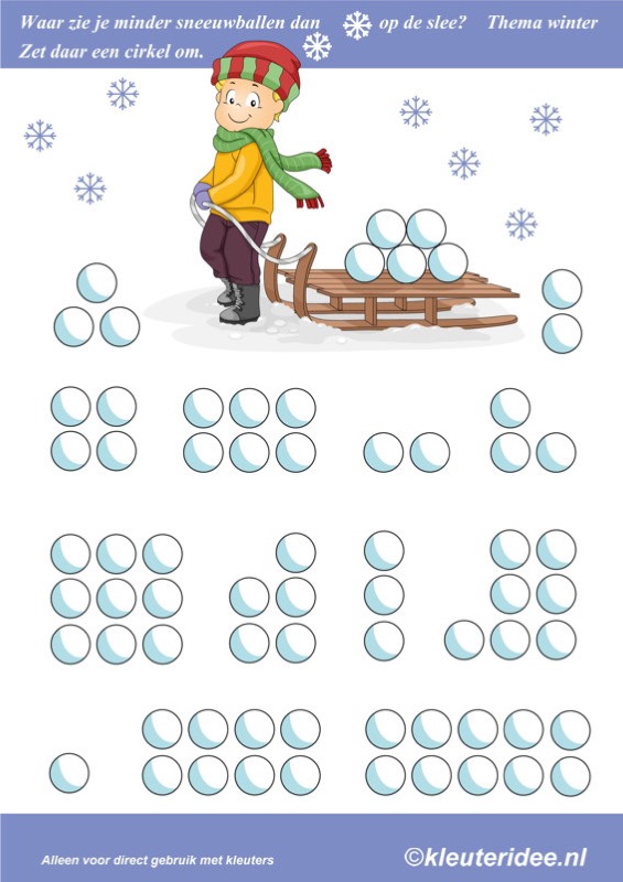 Voorbeeld van Meer of minder sneeuwballen