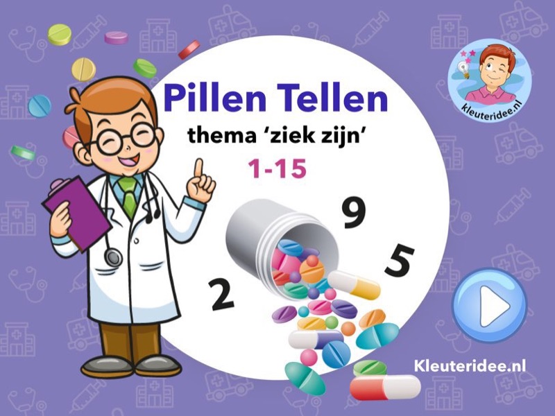Voorbeeld van Pillen tellen 1-15