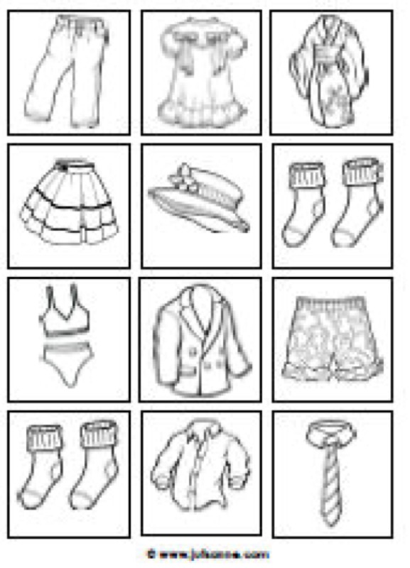 Voorbeeld van Memory kleding zwart-wit