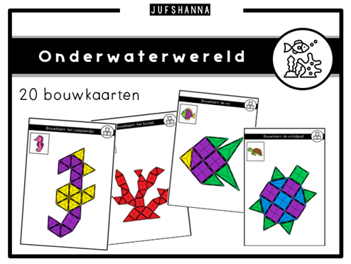 Voorbeeld van Bouwkaarten met magnetische tegels: onderwaterwereld
