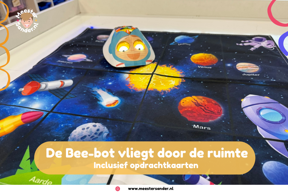 Voorbeeld van De Bee-bot vliegt door de ruimte