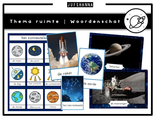 Voorbeeld van Woordenschatpakket: de ruimte