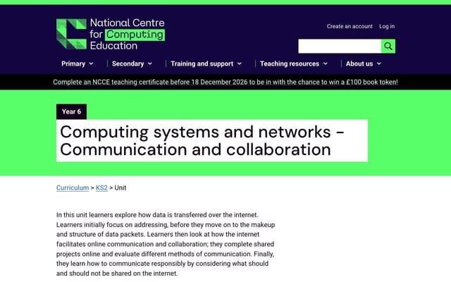 Teach Computing: Communication and collaboration (Year 6)