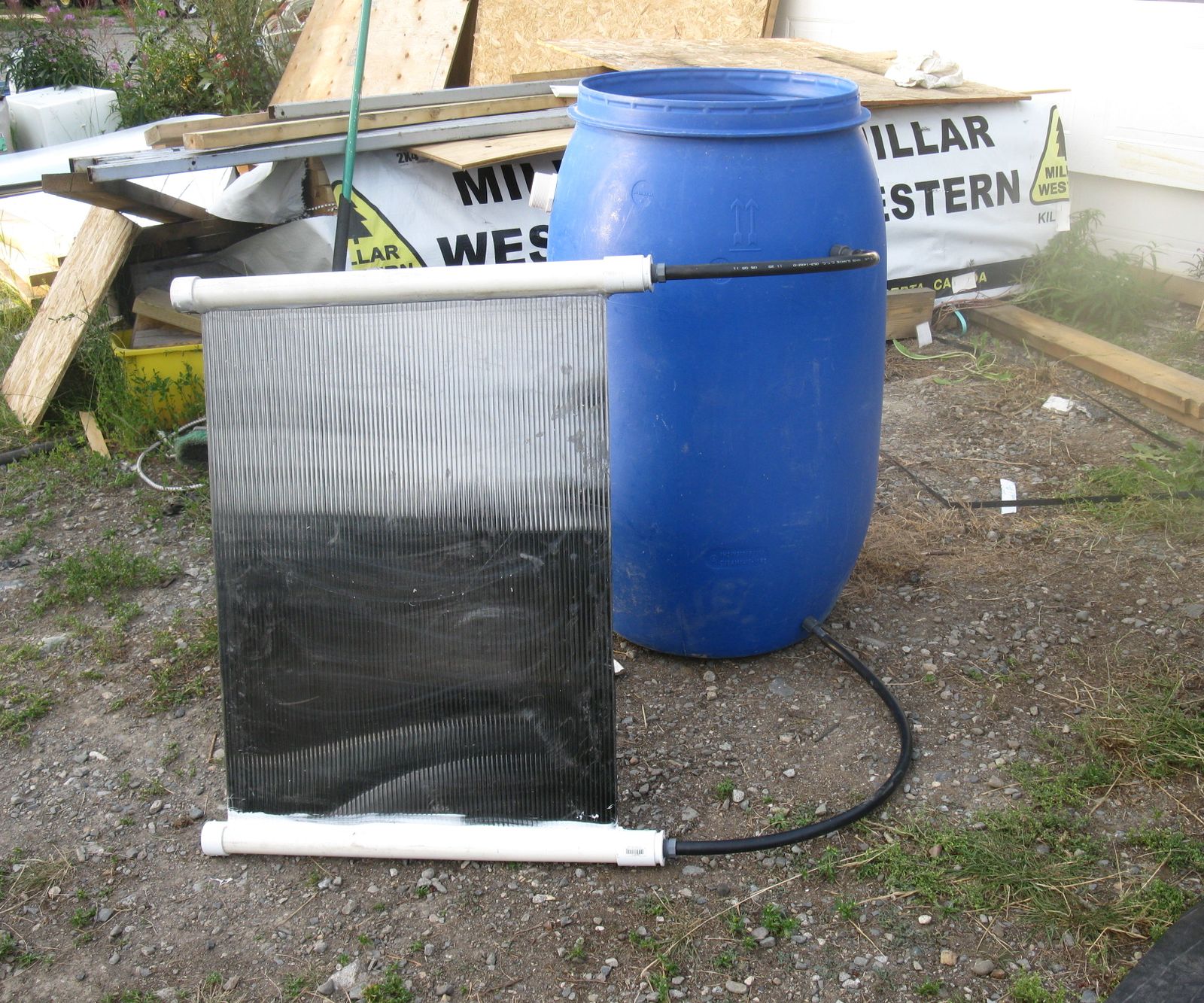 Mini-Zonneboiler met Thermoshevel (Zonnewarmte)