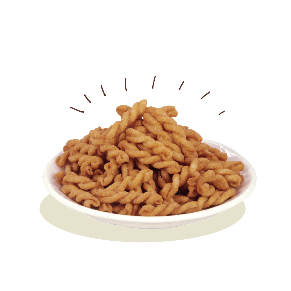 2001年の皿盛りパスタスナックと手描きの効果線