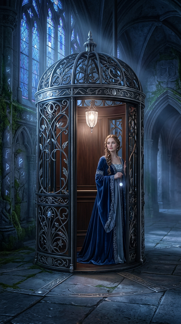 Illustration of an elevator as a dream symbol