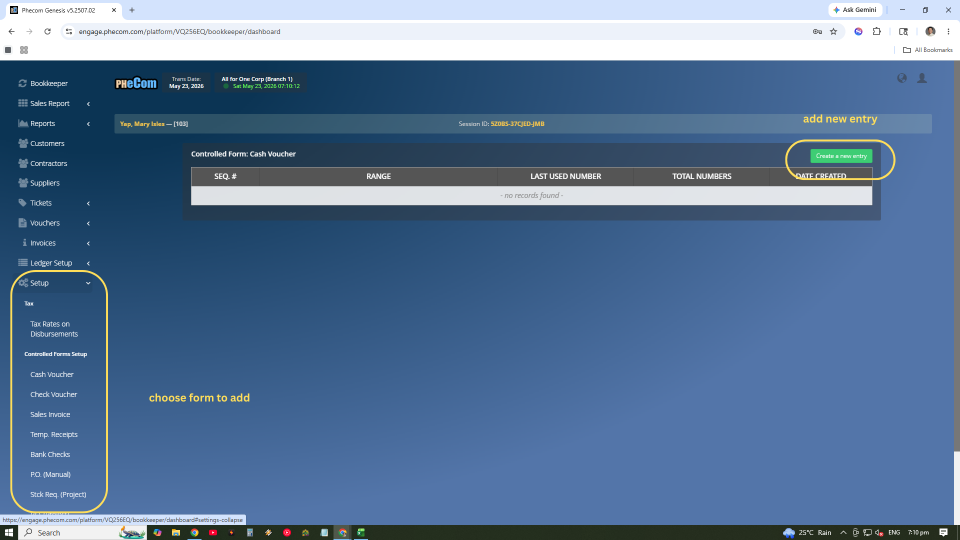 Controlled Forms Screenshot