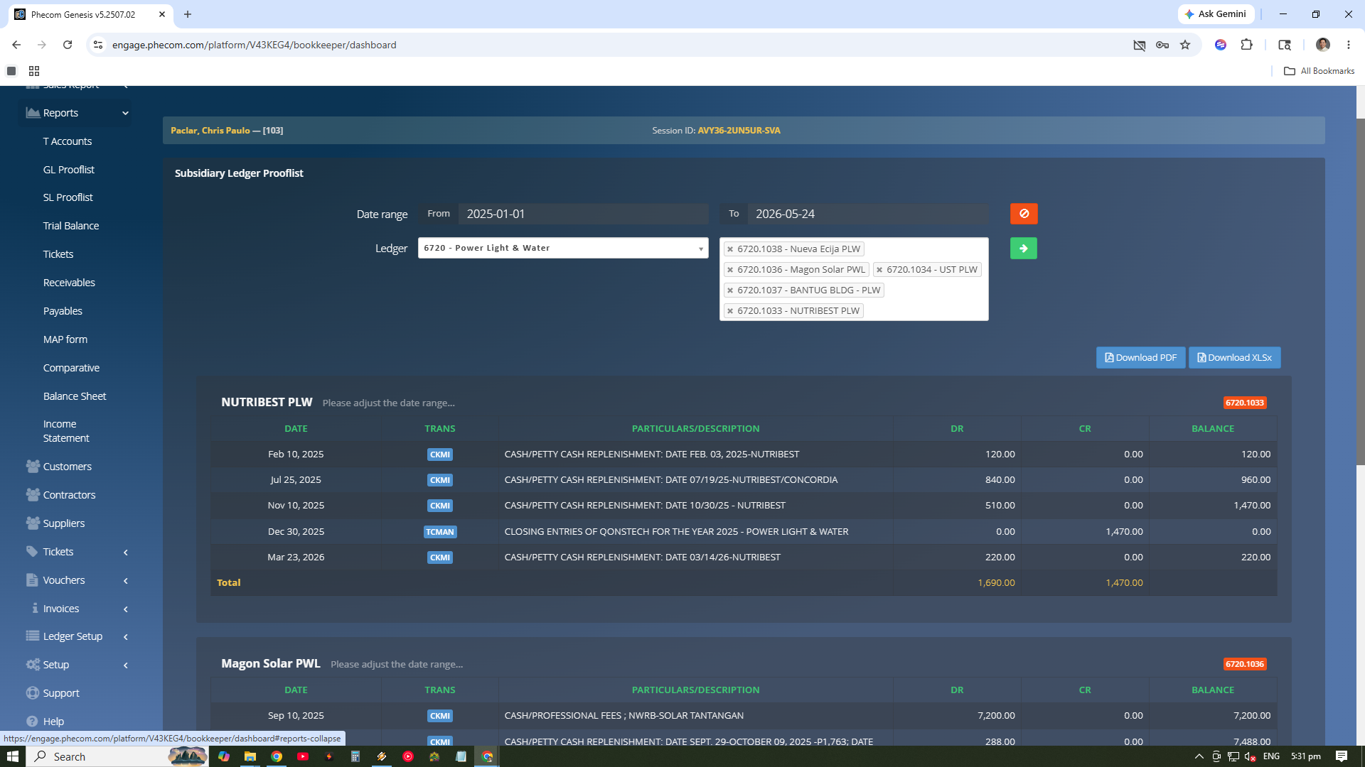 SL Prooflist