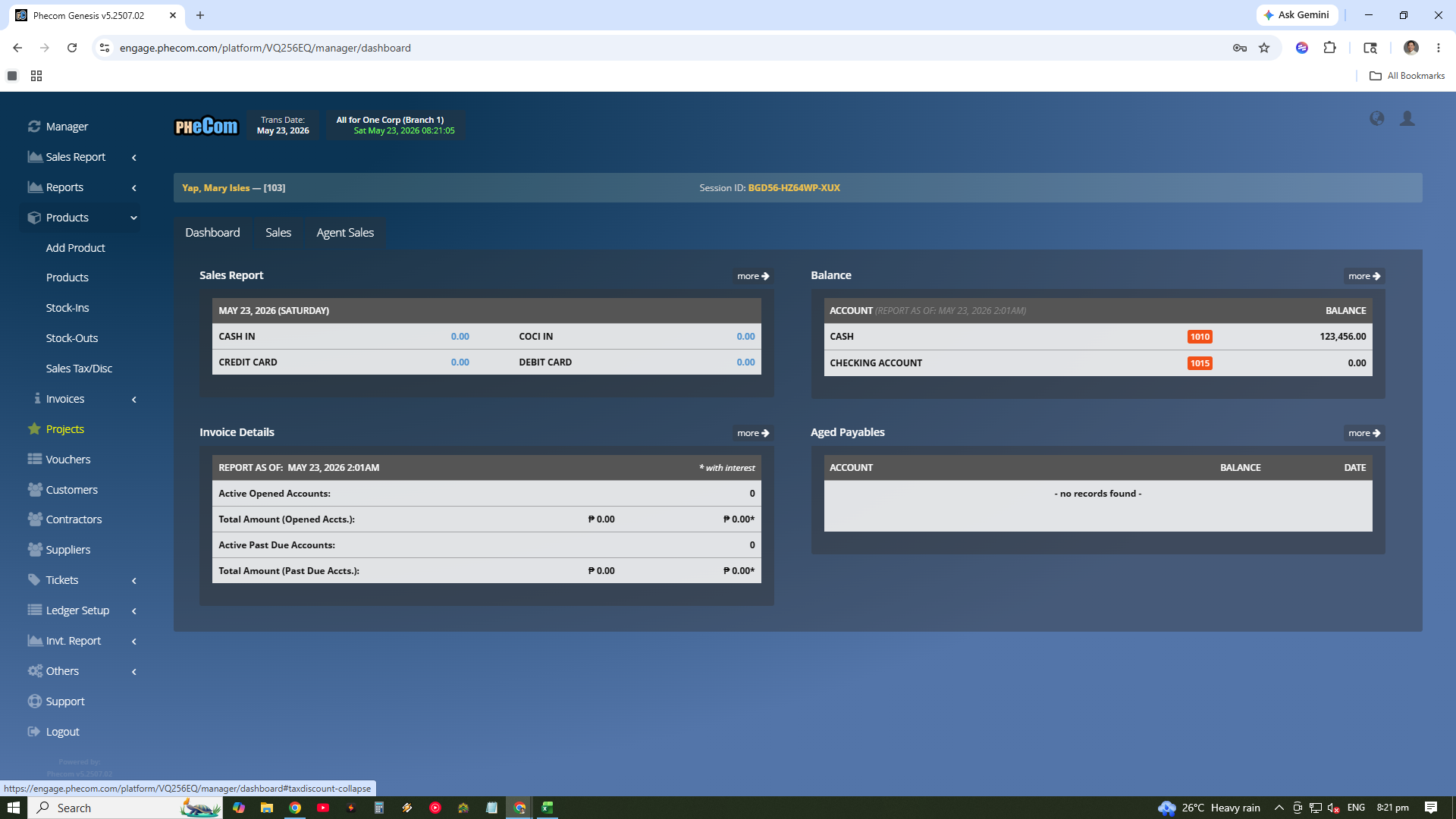 Manager Module Screenshot
