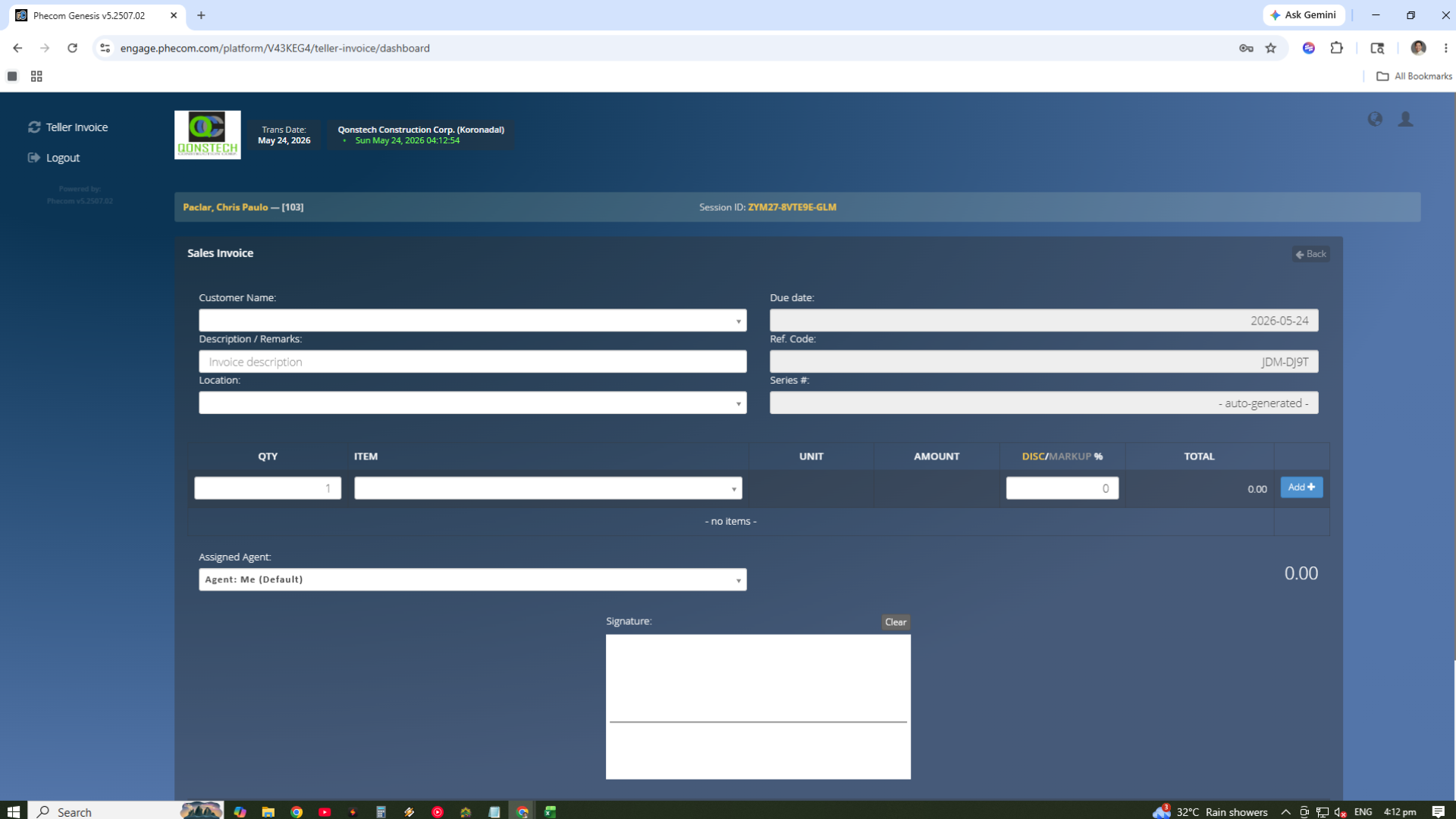 POS Invoicing or Sales Agent