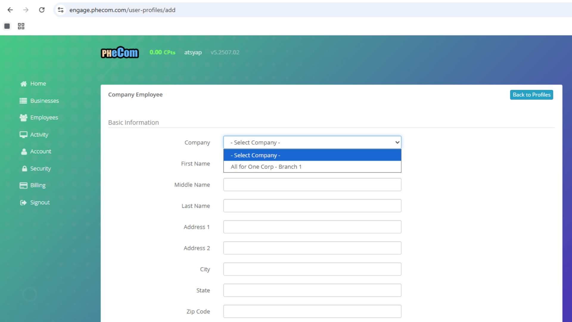 Complete Employee Profile