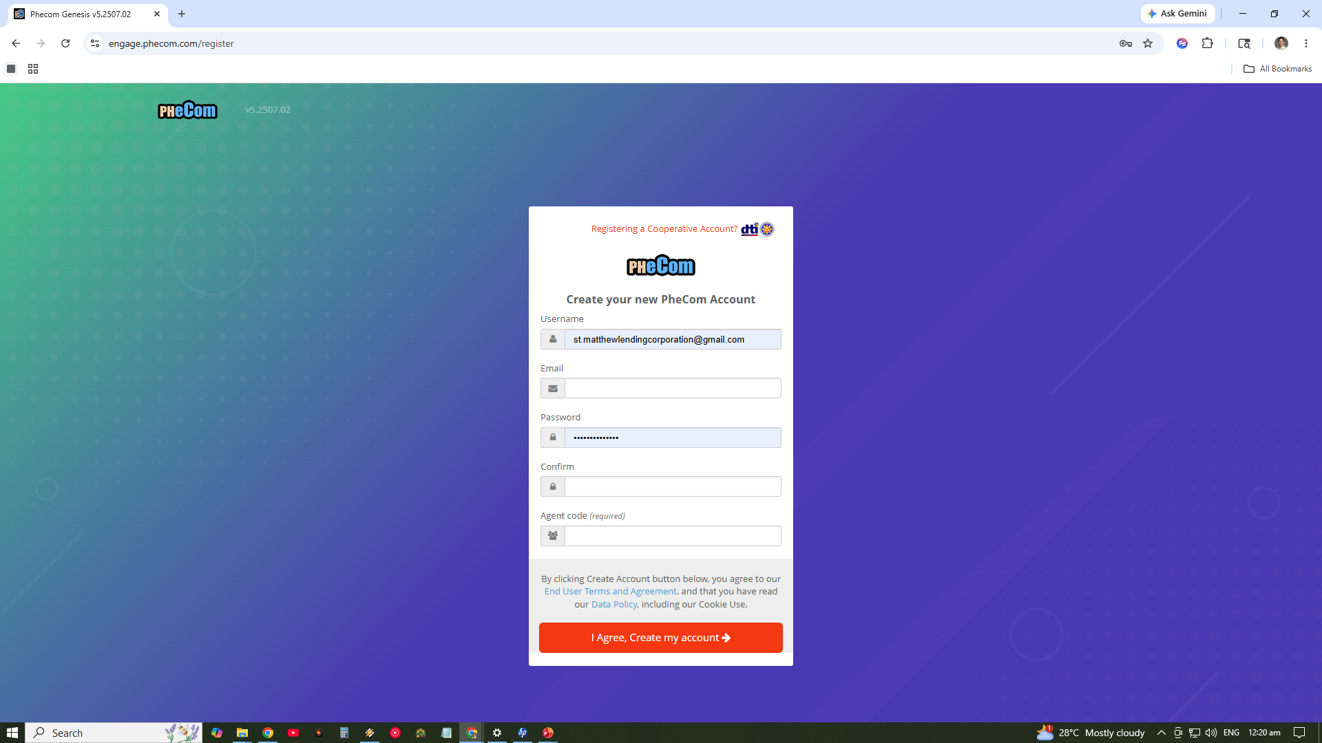Create Account