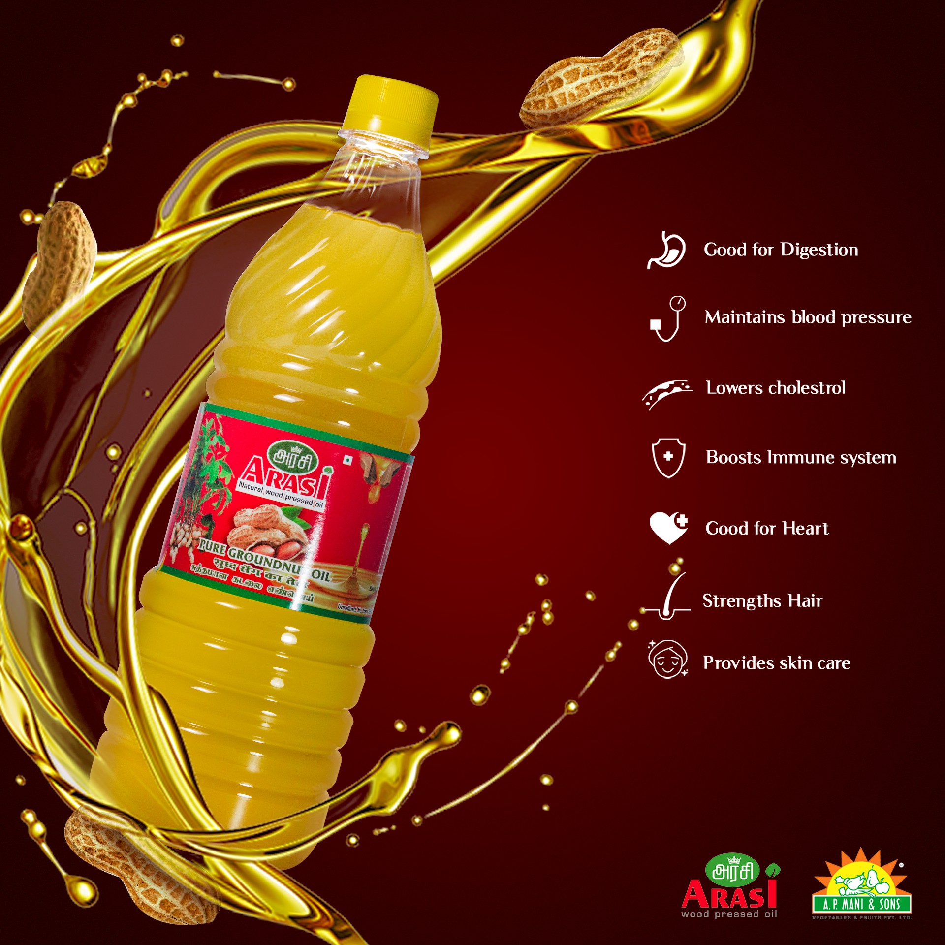 Ground Nut Cooking Oil Composite for AP Mani & Sons