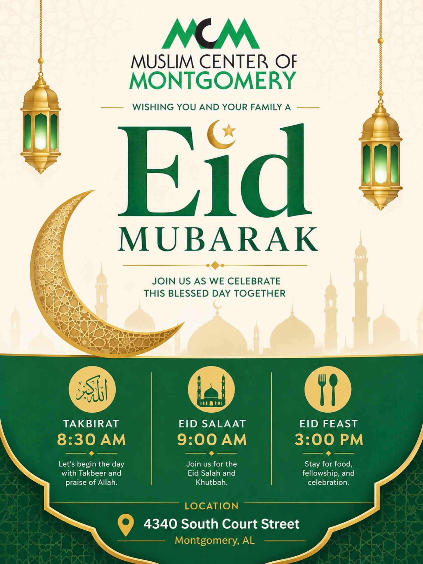 Eid Prayer & Festival | Eid Prayer at 8:30AM | Eid Festival at 3PM