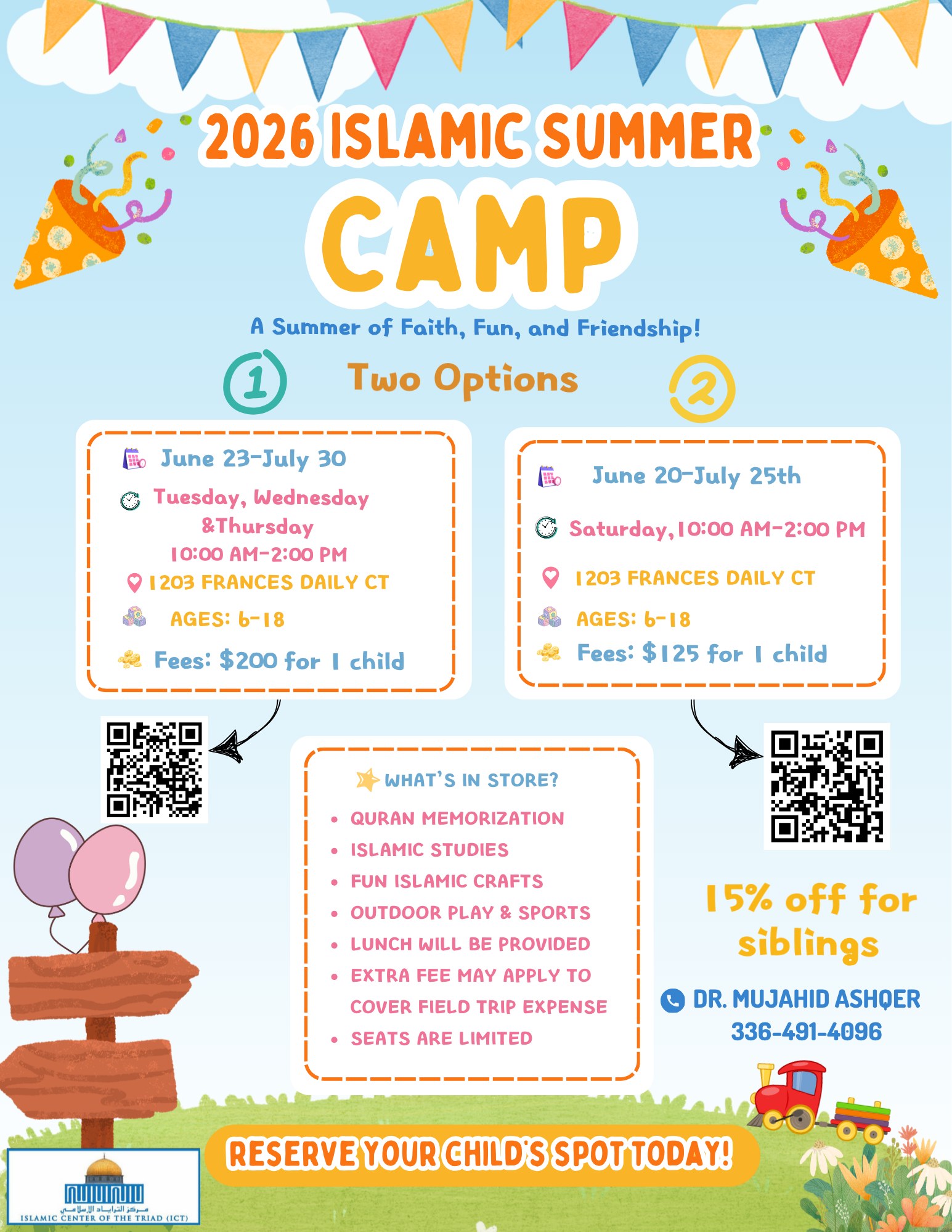2026 Islamic Summer Camp | Two Sessions | Ages 6-18