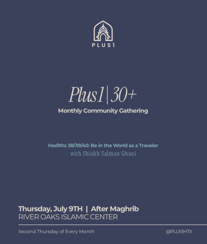 Plus 1 | 30+ Monthly Community Gathering | July 9 | August 13 | September 10
