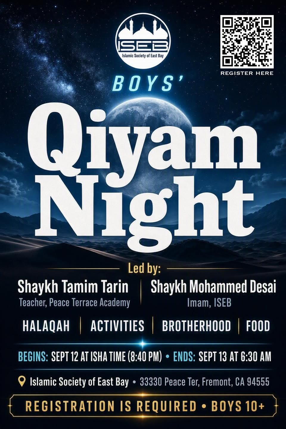 ISEB Boys’ Qiyam Night | Ages 10+