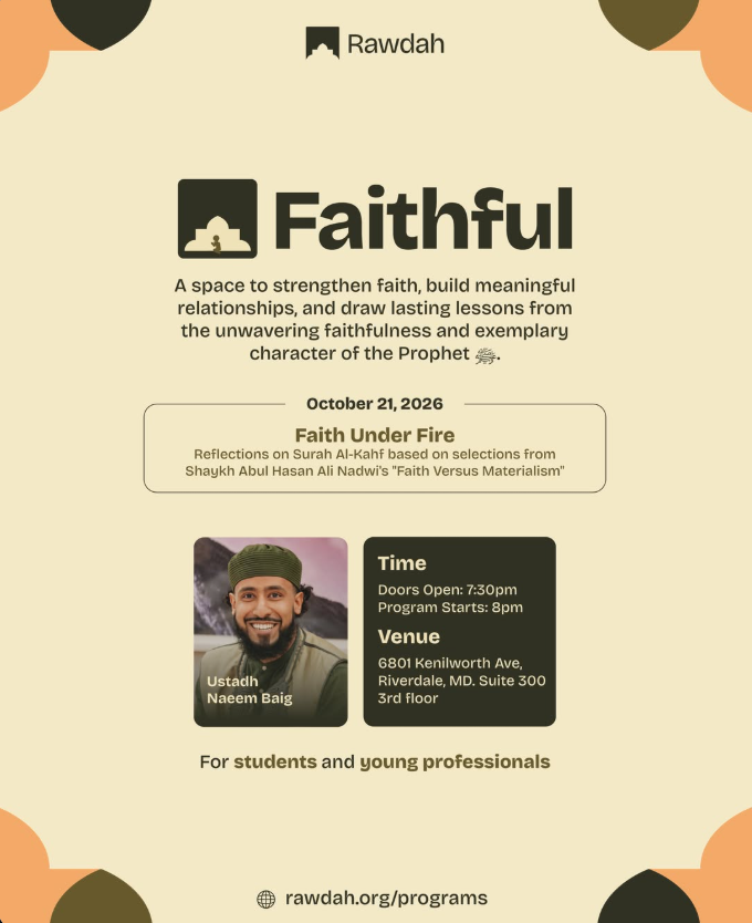 Faith Under Fire: Reflections on Surah al-Kahf based on selections from Shaykh Abul Hasan Ali Nadwi's "Faith Versus Materialism"