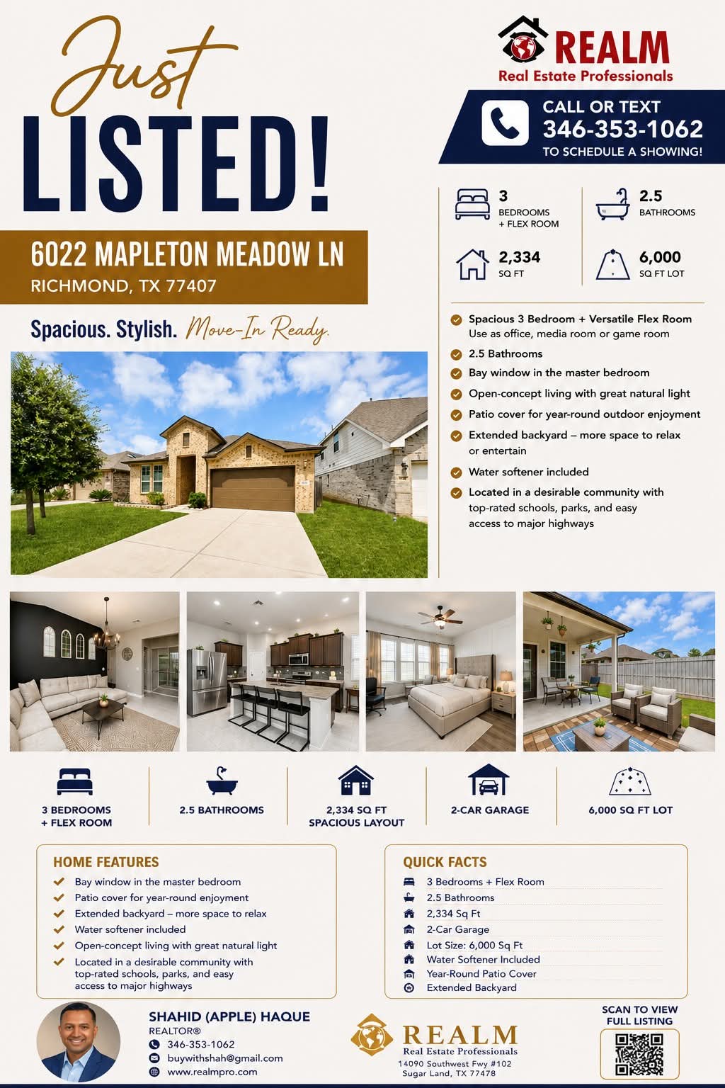 3bed + Flex Room /2.5 Bathrooms for Sale in Richmond TX 77407
