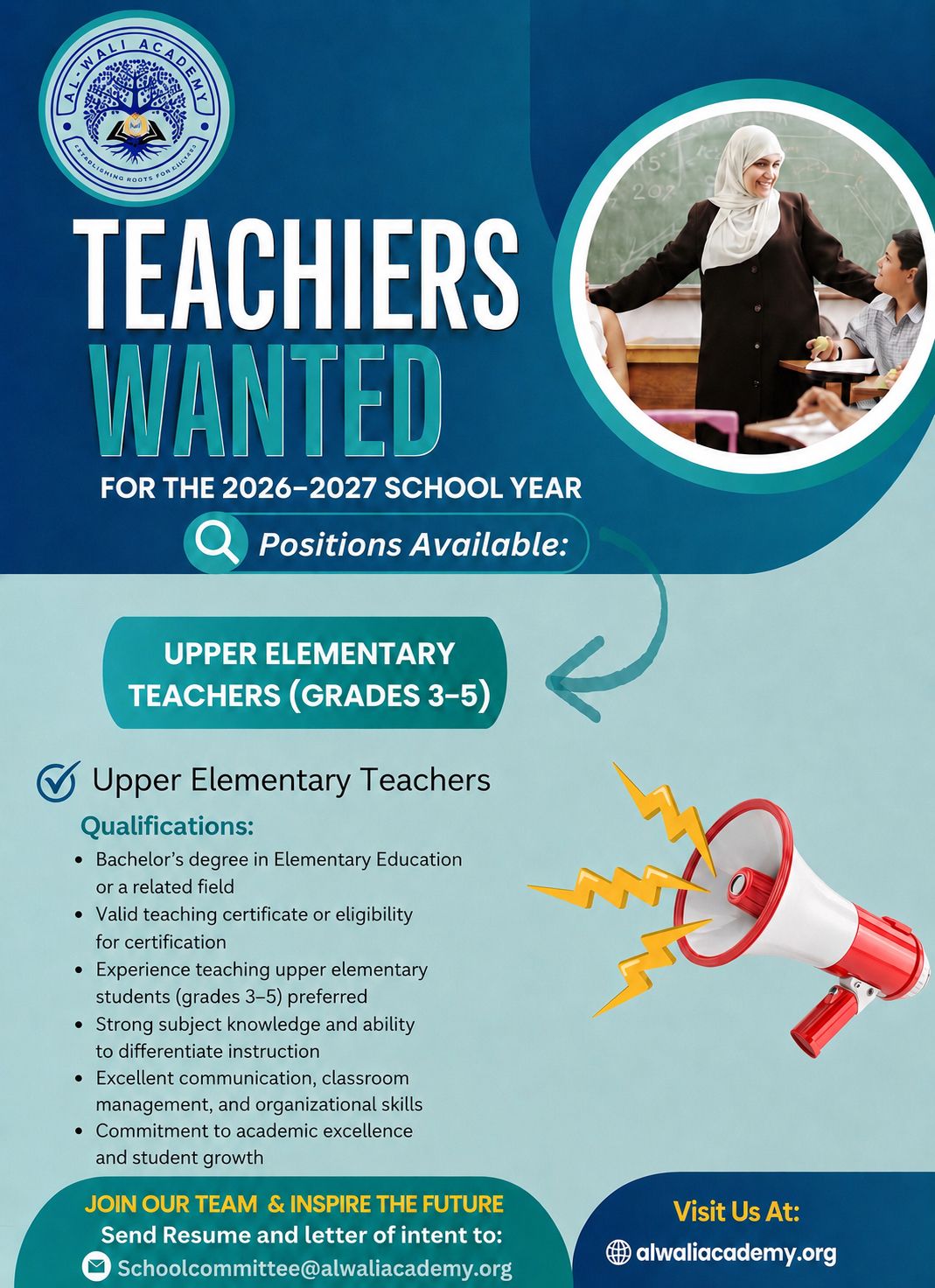 Teachers Wanted | 2026-2027 School Year