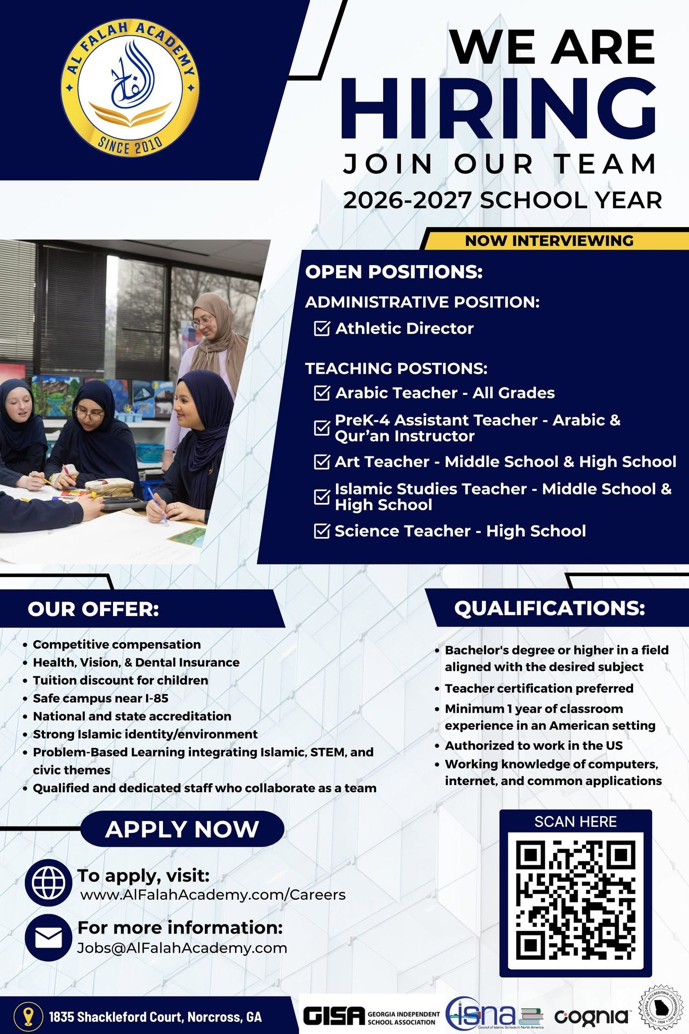 Multiple Positions - See flyer for more details.