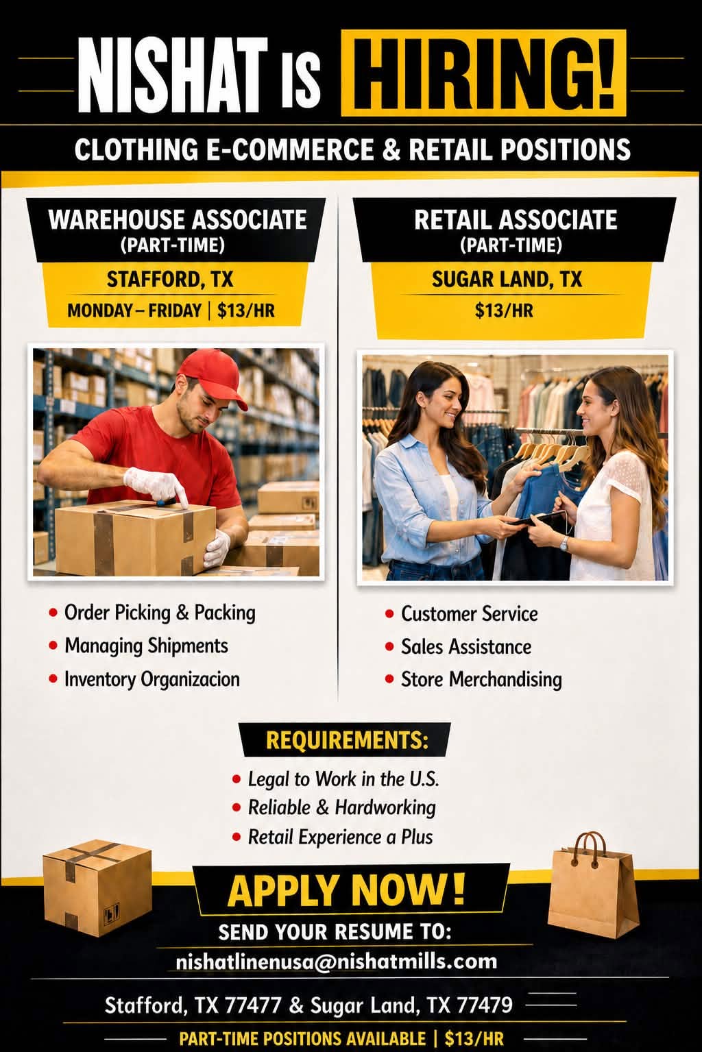 Multiple Positions at Two Locations