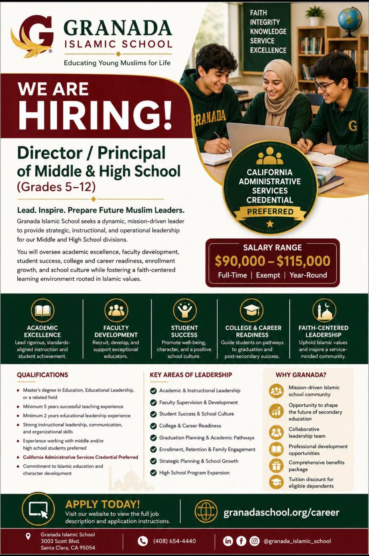 Director/Principal of Middle School & High School