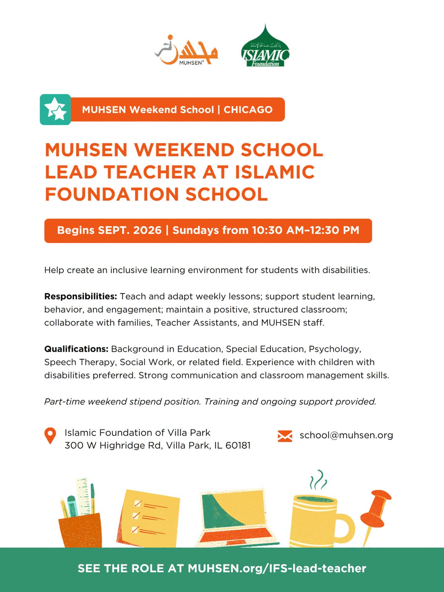 Weekend School Lead Teacher | Part-time