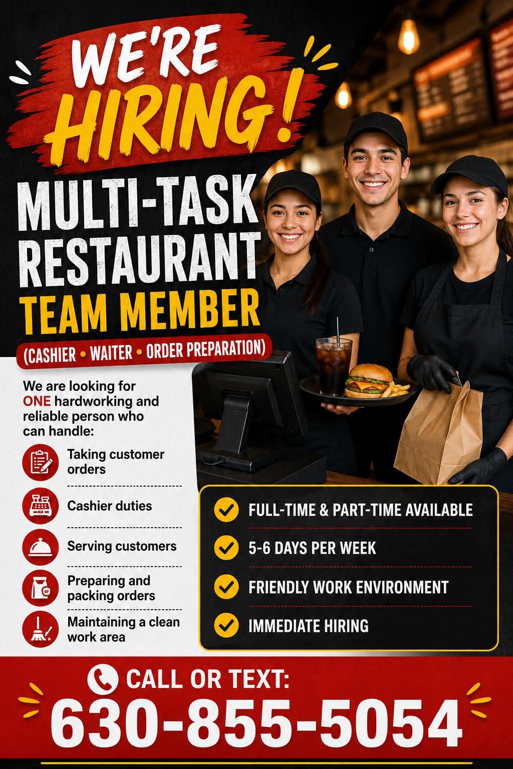 Multitasking Restaurant Team Member