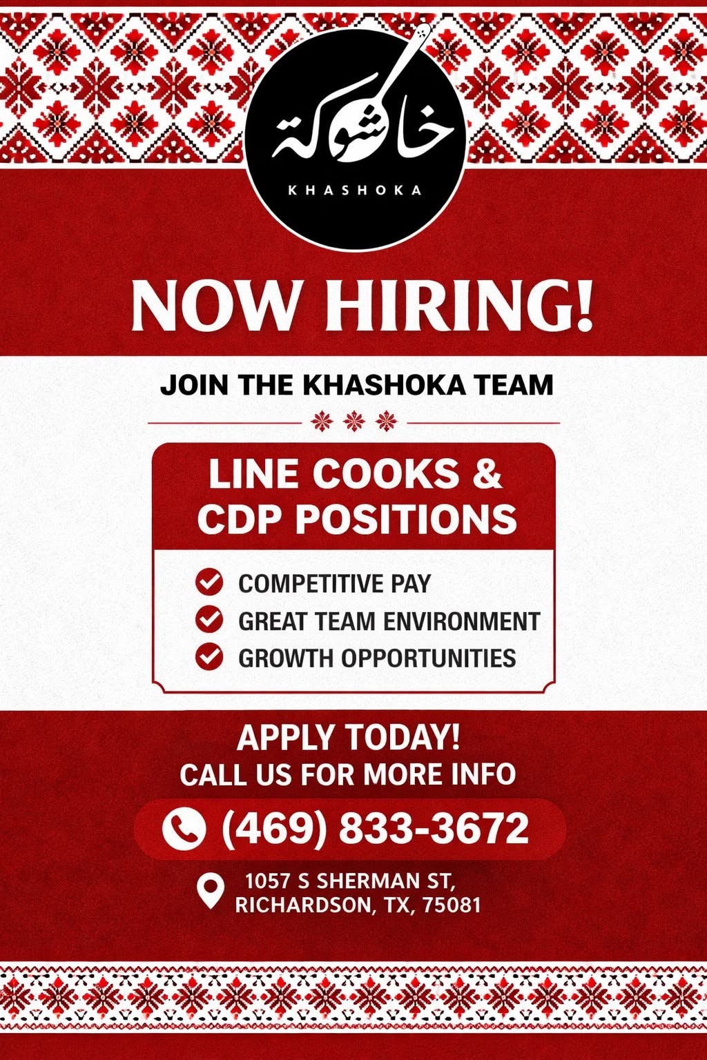 Line Cook & CDP Positions