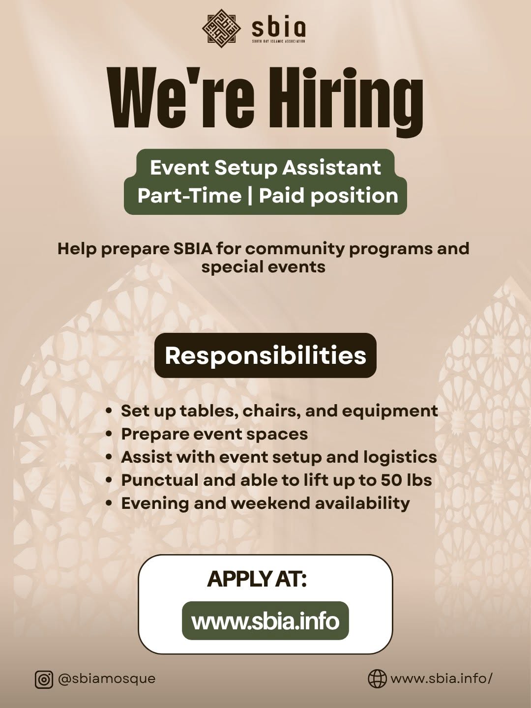 Event Setup Assistant | Part-time