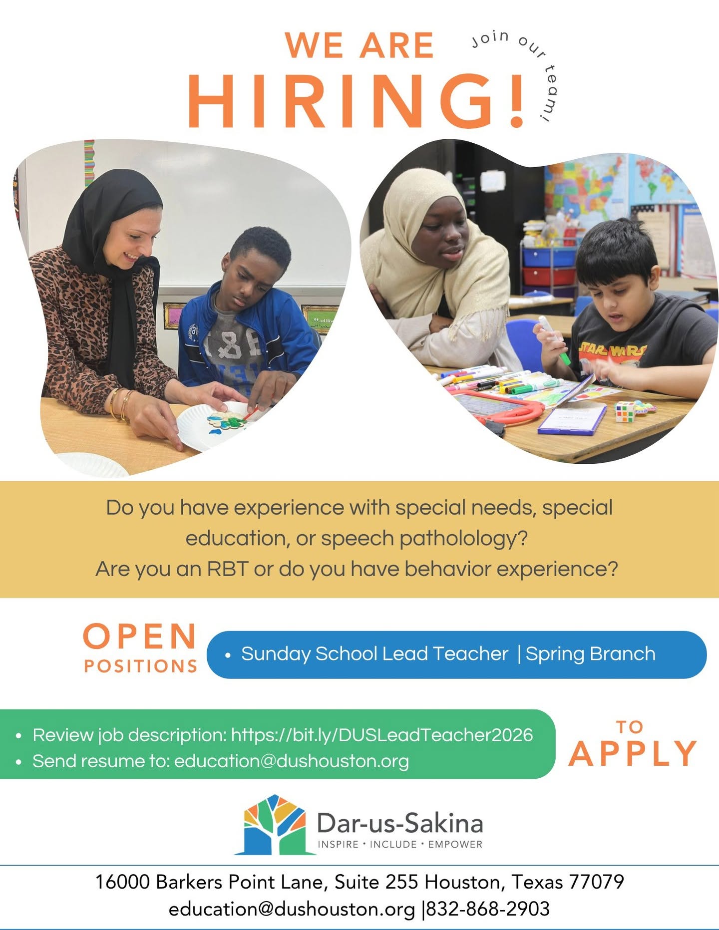 Dar-us-Sakina URGENT HIRE