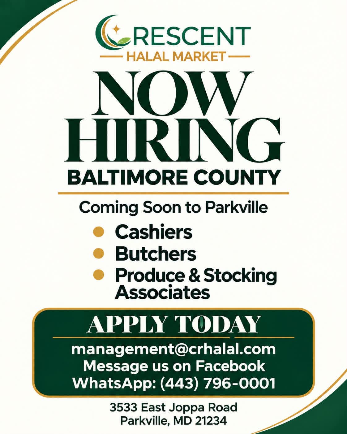 Cashiers | Butchers | Produce | Stocking Associates