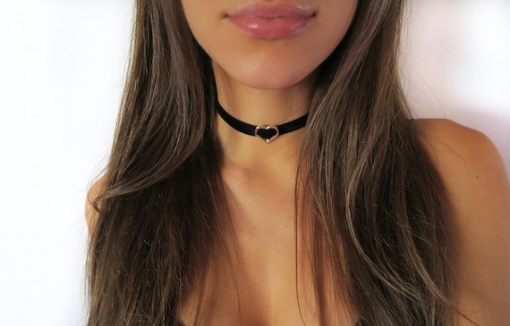 Heart Slide Charm Choker | Etsy