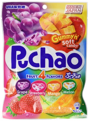 Puchao Japanese Gummy and Soft Candy, Fruit Mix Bag, 100g