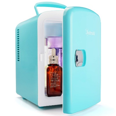 AstroAI Mini Fridge 4 Liter/6 Can Mini Frigo AC/DC Portable Thermoelectric Cooler and Warmer for Skincare, Foods, Cosmetics, Home and Travel Gift, Tiffany Blue, Cadeau