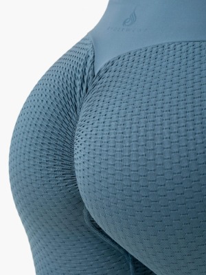 Honeycomb Scrunch Seamless Leggings - Steel Blue