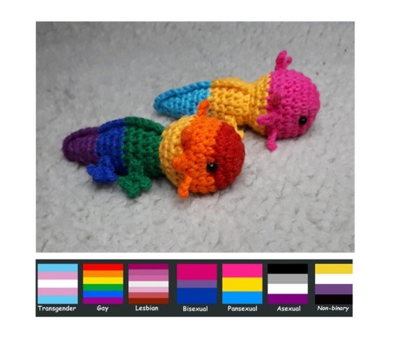Crochet LGBTQ Gay Pride Axolotl Toy Keychain Keyring Plush | Etsy