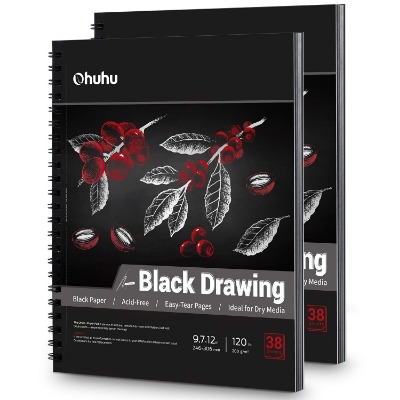 Black Paper Sketchbook - 2 Pack