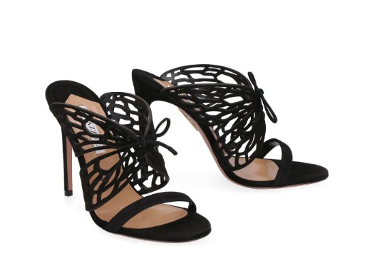 Aquazzura Butterfly-Strap Detail Mule Sandals