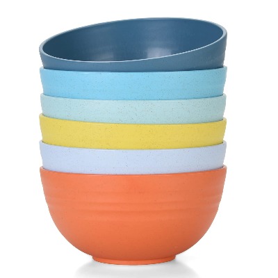 Unbreakable Cereal Bowls 24 OZ Microwave and Dishwasher Safe BPA Free Bowl Dessert Bowls for Serving Soup, Oatmeal, Pasta and Salad [Set of 6]