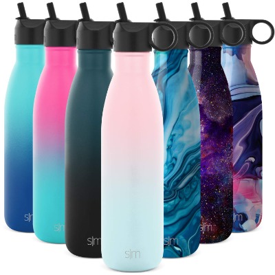 Simple Modern Apex Water Bottles with Reusable Straw-Lid and Srew-on Lid, BPA Free, Insulated Thermal Flask for Hot/Cold Drinks 350/470/590/710ml Stainless Steel Metal Water Bottle for Kids and Adults