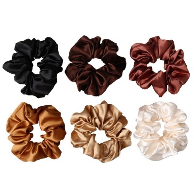 6 Pcs Hair Scrunchies, Satin Elastic Soft Hair Ties Scrunchy Hair Bands for Girls and Ladies