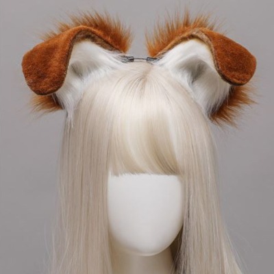 10.45US $ 35% OFF|Śliczne pluszowy pies uszy opaski kobiety Furry uszy zwierząt obręcz do włosów Handmade kostium Cosplay długie futro chluba Party Hairband|Akcesoria do strojów|   - AliExpress