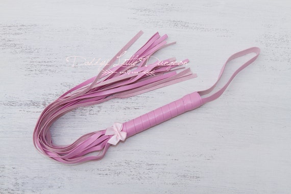 DDLG Pretty Pink BDSM Bondage Whip Flogger Bows Submissive | Etsy