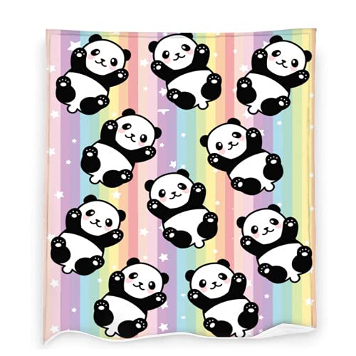 Rainbow Panda Blanket Flannel Fleece Throw Blanket Kawaii Stuff for Bed Couch Sofa Chair 50"X40"