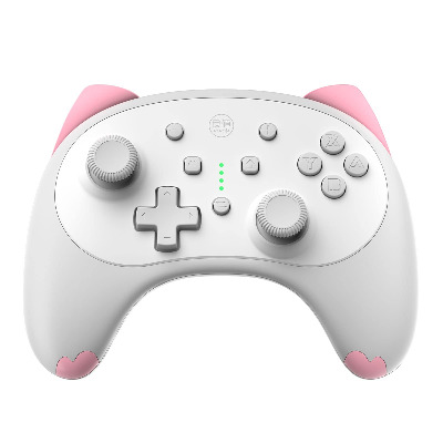 IINE Wireless Controller for Nintendo Switch/Switch Lite/Switch Oled/ PC Remote Switch Cat Controller Gamepad Joypad for Nintendo Switch Pro Controller Supports Turbo, Dual Vibration, Gyro Axis Switch Controller pink