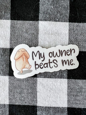 My Owner Beats Me Funny Prank Sticker Mini Peen Pens | Etsy